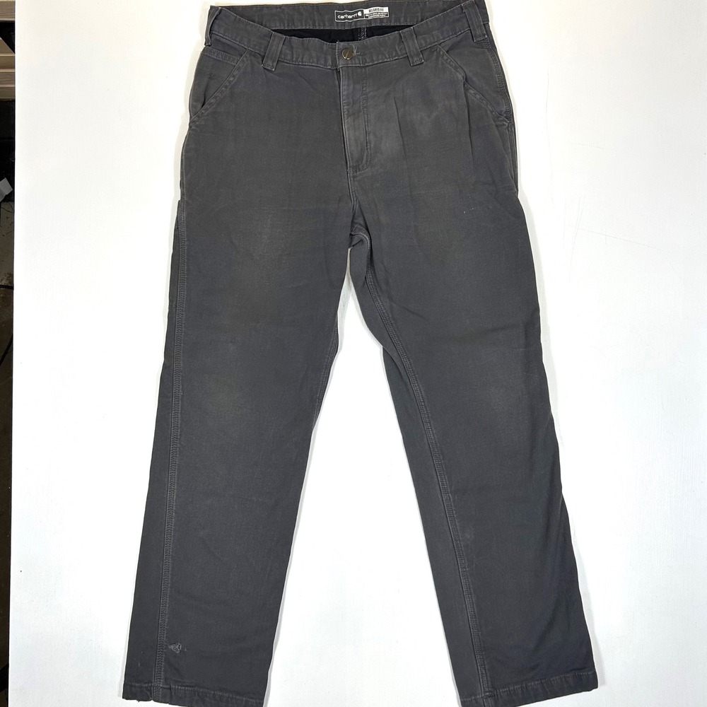 Carhartt Rugged Flex Flannel Lined Canvas Utility Work Pants Shadow Grey 103342